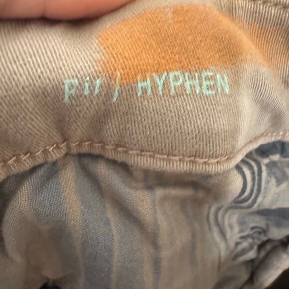 Pilcro Hyphen Collab Patchwork Painted Chinos Pants Women’s Sz 28 Anthropologie - Picture 7 of 8